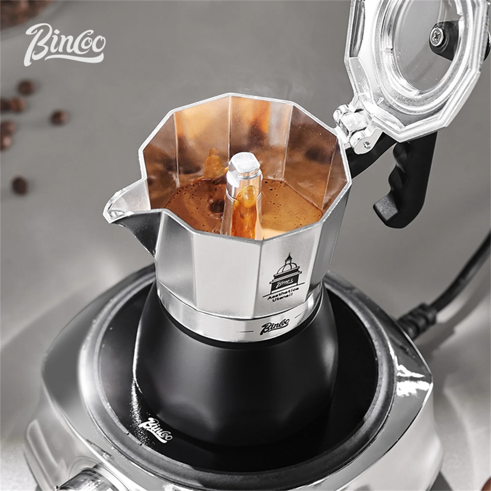 BINCOO Double Valve Moka Pot，E - Coffee Equipment Accessories recension och pris