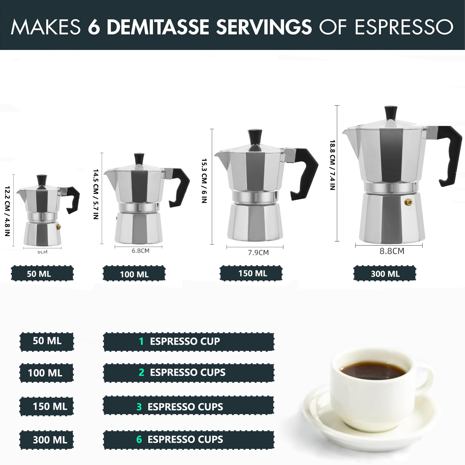 Classic Aluminum Moka Pot 50-3 - Coffee Equipment Accessories recension och pris