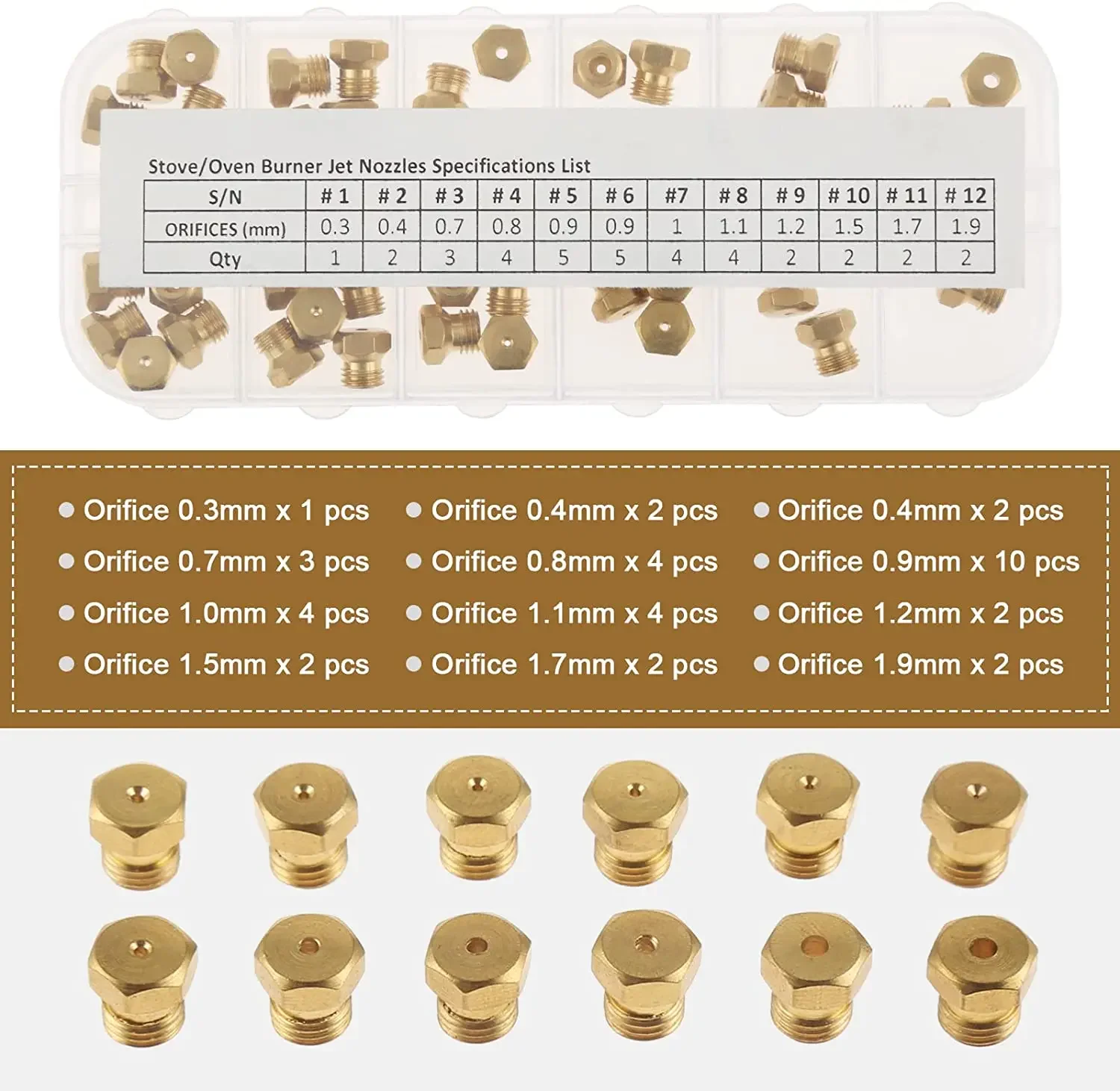 36pcs/1box Solid Brass LP Gas  - Steam Wand Tip recension och pris