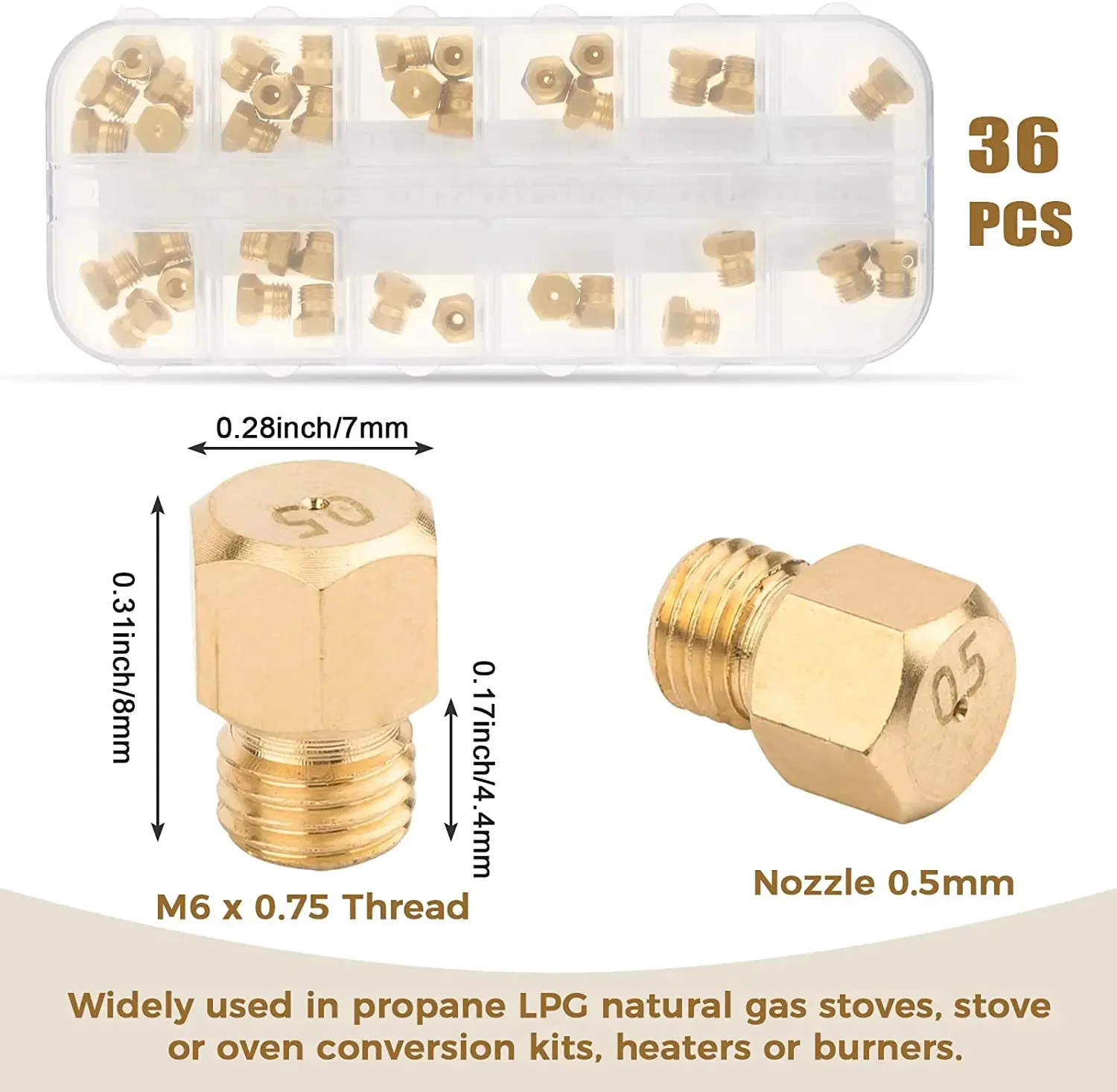 36pcs/1box Solid Brass LP Gas  - Steam Wand Tip recension och pris